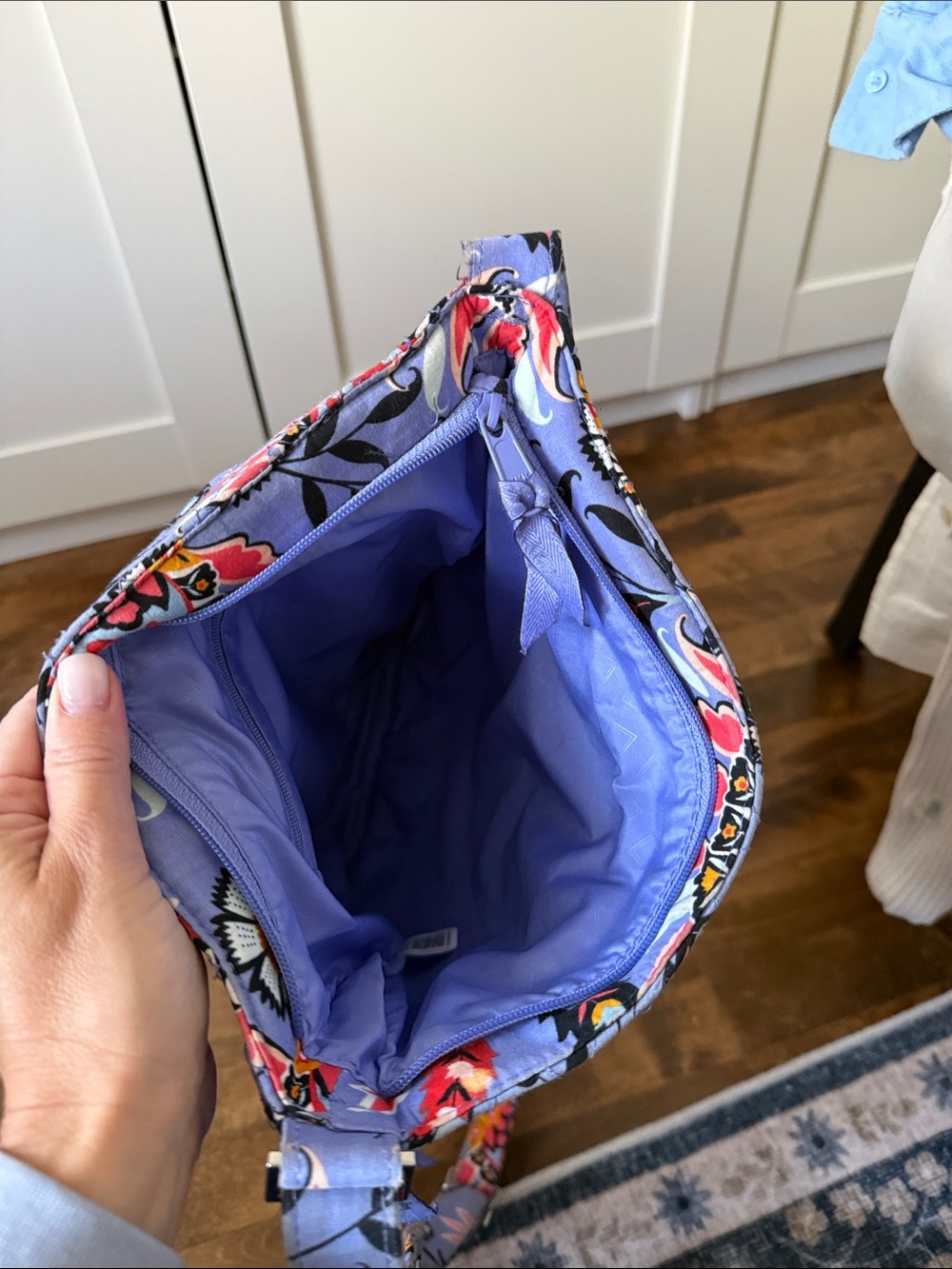 Vera Bradley Lavender Blue Floral Quilted Crossbody - Picture 3 of 4